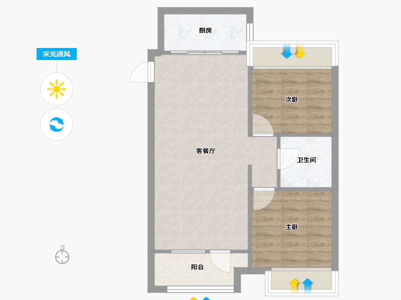 辽宁省-沈阳市-汇置尚都道义南大街63-16号（1）81F建面82m²-58.13-户型库-采光通风