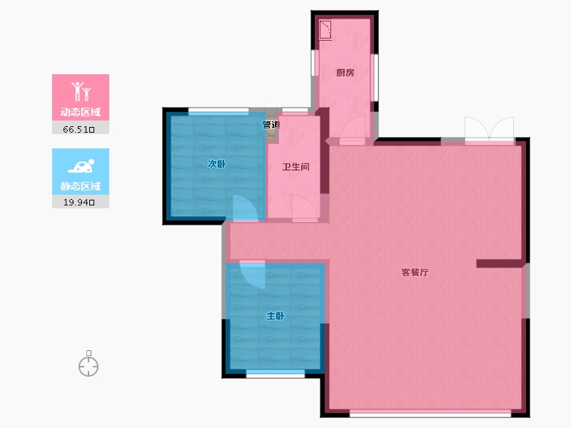 辽宁省-沈阳市-中南紫云集景星北街（2）号楼94m²-78.22-户型库-动静分区