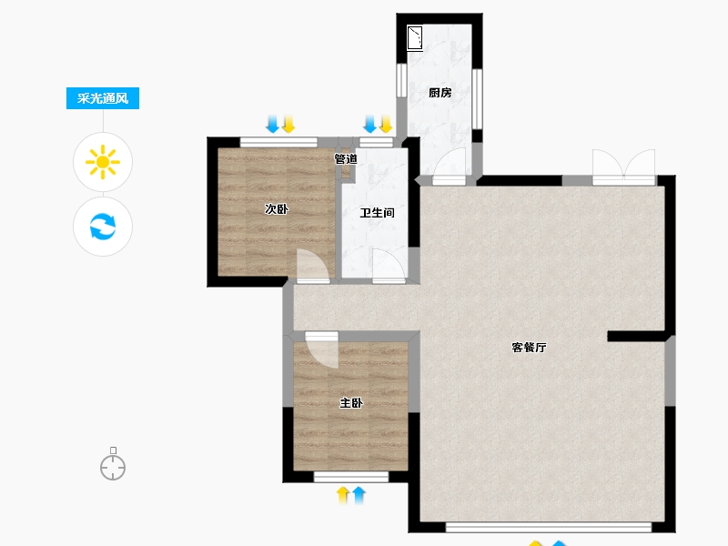 辽宁省-沈阳市-中南紫云集景星北街（2）号楼94m²-78.22-户型库-采光通风