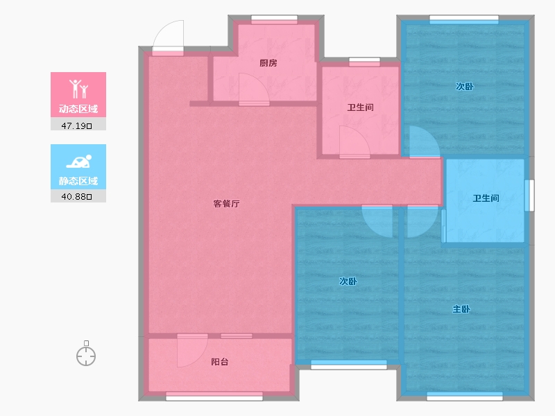 辽宁省-沈阳市-汇置尚都道义南大街63-35号（5）,道义南大街63-33号（2）,道义南大街63-34号（-79.89-户型库-动静分区