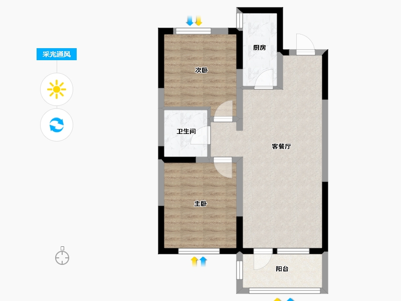 辽宁省-沈阳市-沈阳雅居乐花园D地块沈北路2-47号（47栋）,沈北路2-48号（48栋）,沈北路2-38号-62.51-户型库-采光通风