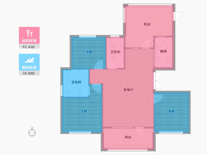 辽宁省-沈阳市-祥联大河原著蒲河路7-7号（D7号楼）,蒲河路7-9号（D9号楼）,蒲河路7-5号（D5号楼-89.75-户型库-动静分区