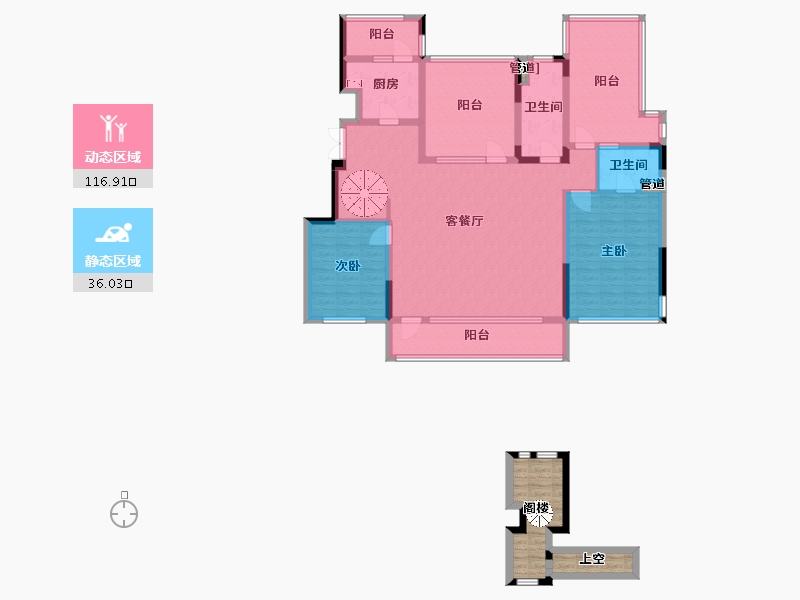 辽宁省-沈阳市-华润置地萬象府124㎡户型124m²-146.98-户型库-动静分区