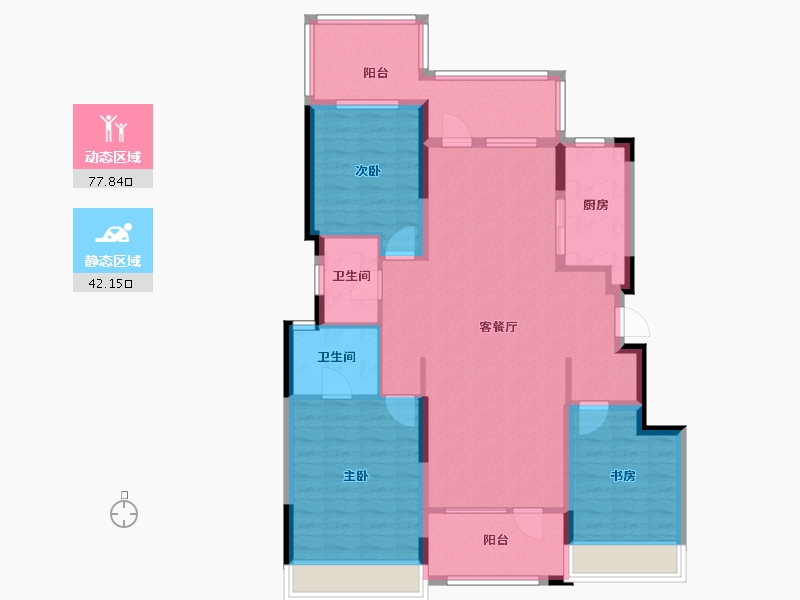 辽宁省-沈阳市-中粮锦云天城七星东二街9-7号楼（Y6）,七星东二街9-8号楼（Y7）,七星东二街9-1号（-107.45-户型库-动静分区