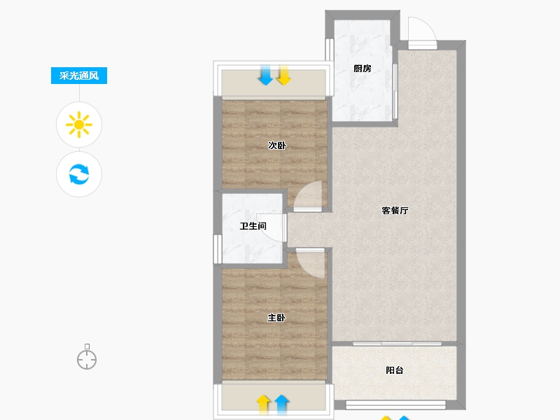 辽宁省-沈阳市-吾悦华府蒲丰路26-6号（26号楼）,蒲丰路26-16号（24号楼）,蒲丰路26-11号（2-55.57-户型库-采光通风