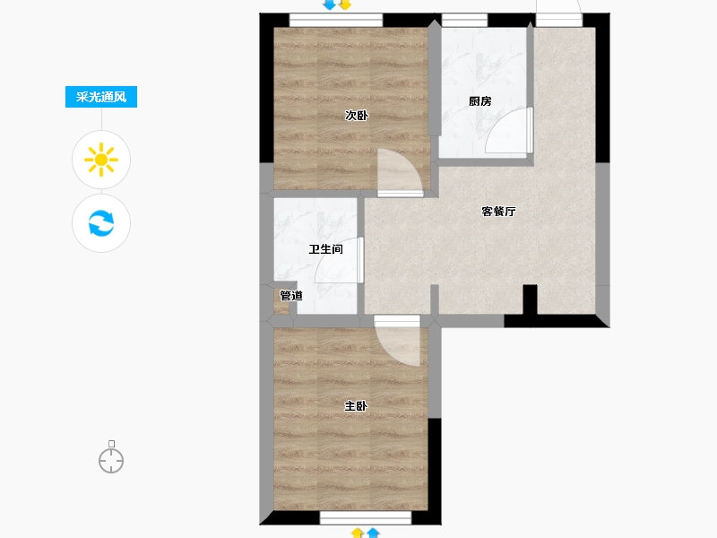 辽宁省-沈阳市-锦城邻里金家街98号（3）50m²-40.00-户型库-采光通风