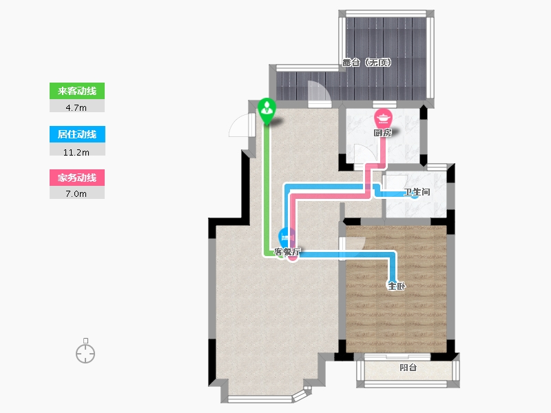 辽宁省-沈阳市-金地艺华年高官台东街99-15号（18号楼）78m²-70.07-户型库-动静线