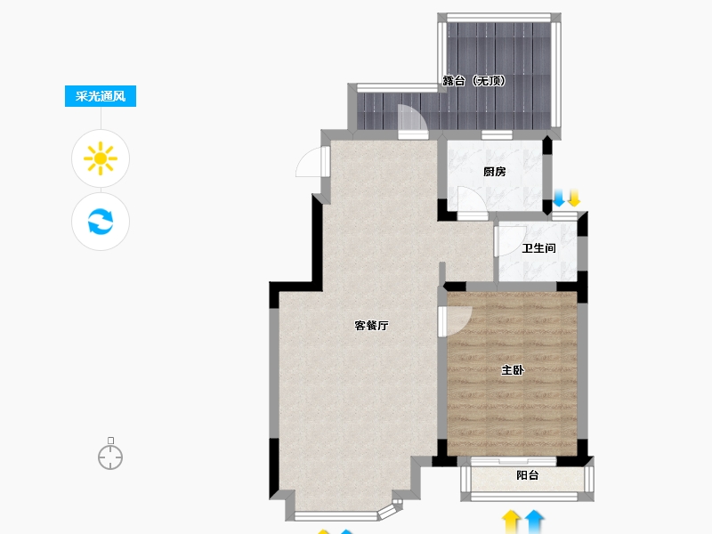 辽宁省-沈阳市-金地艺华年高官台东街99-15号（18号楼）78m²-70.07-户型库-采光通风