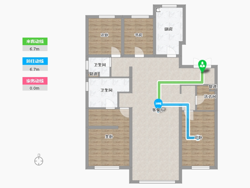 辽宁省-沈阳市-越秀星汇云锦（二期）南塔街(12,15)号楼140m²-119.46-户型库-动静线