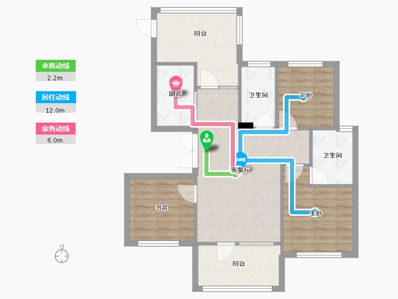 辽宁省-沈阳市-祥联大河原著蒲河路7-6号（D6号楼）,蒲河路7-7号（D7号楼）,蒲河路7-8号（D8号楼-75.59-户型库-动静线