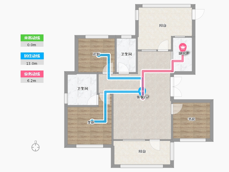 辽宁省-沈阳市-祥联大河原著蒲河路7-7号（D7号楼）,蒲河路7-9号（D9号楼）,蒲河路7-4号D4.D3-85.32-户型库-动静线