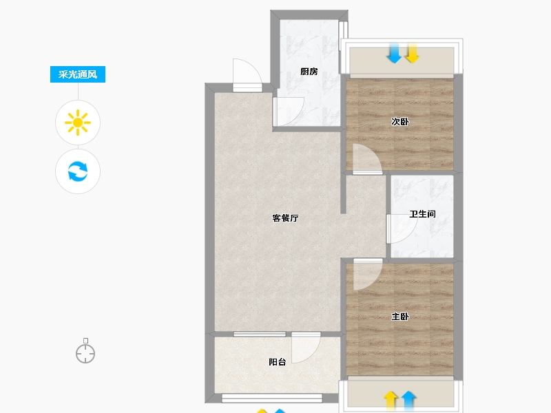 辽宁省-沈阳市-中粮锦云天城七星东二街9-20号（G16栋）,七星东二街9-13号（G8栋）,七星东二街9--53.64-户型库-采光通风