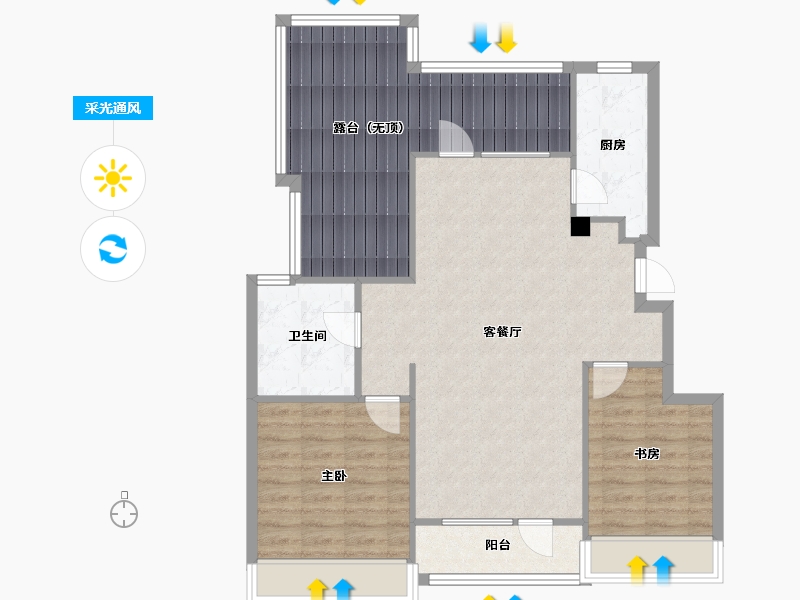 辽宁省-沈阳市-中粮锦云天城七星东二街9-14号（Y11栋）,七星东二街9-9号（Y3栋),七星东二街9-7-98.34-户型库-采光通风