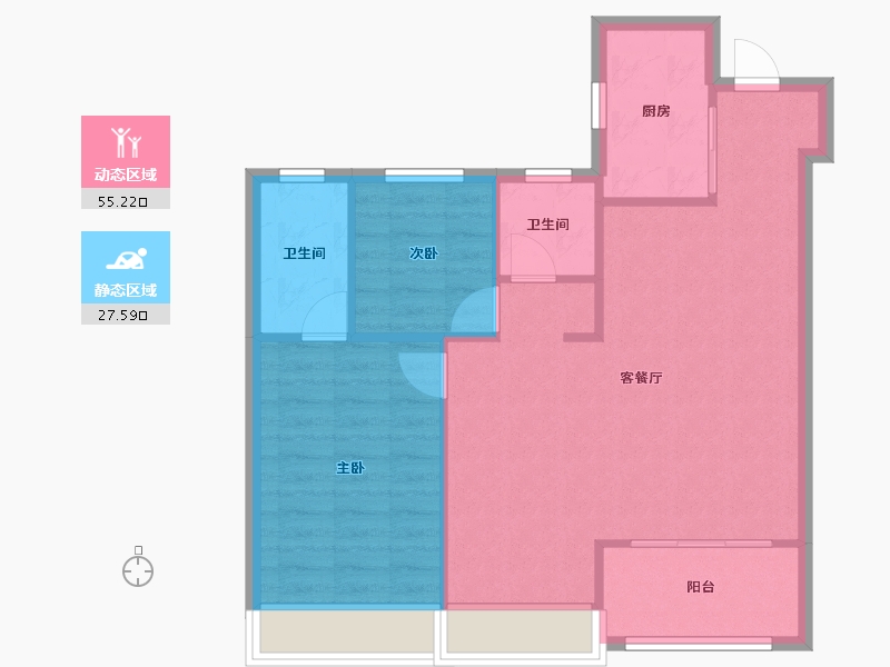 辽宁省-沈阳市-吾悦华府蒲丰路26-18号（22号楼）,蒲丰路26-6号（26号楼）,蒲丰路26-16号（2-75.70-户型库-动静分区