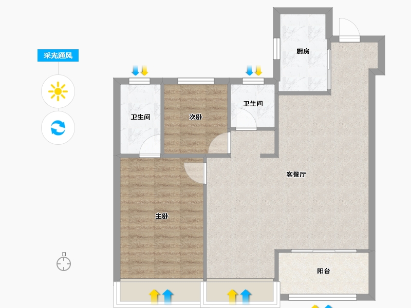 辽宁省-沈阳市-吾悦华府蒲丰路26-18号（22号楼）,蒲丰路26-6号（26号楼）,蒲丰路26-16号（2-75.70-户型库-采光通风