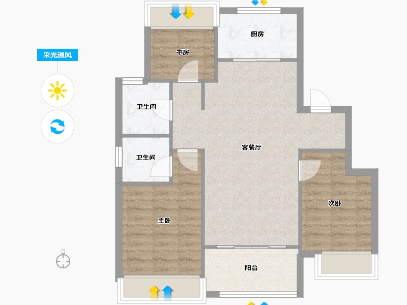 辽宁省-沈阳市-吾悦华府蒲丰路26-2号（41号楼）,蒲丰路26-23号（27号楼）,蒲丰路26-22号（2-73.25-户型库-采光通风