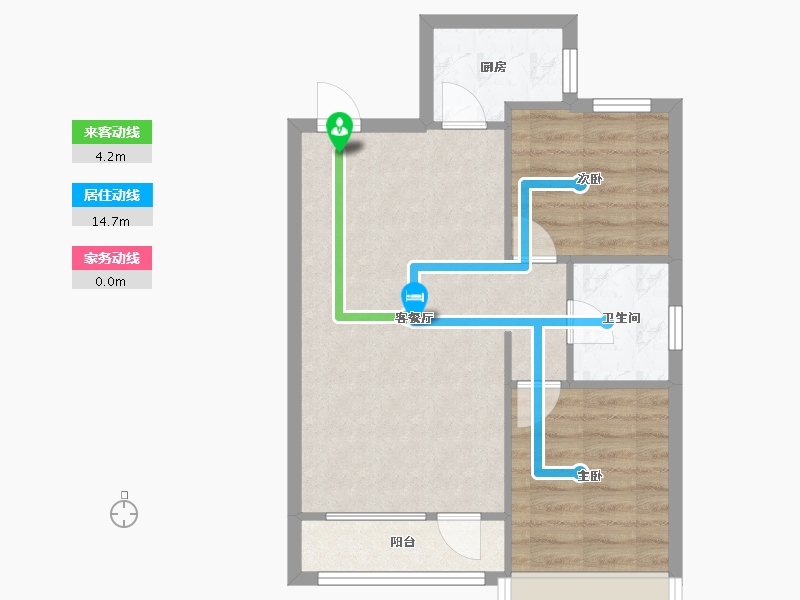 辽宁省-沈阳市-太湖国府壹号G4栋,G5栋G1户型建面83m²-56.43-户型库-动静线