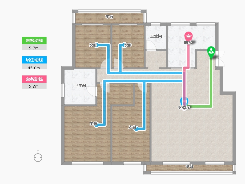 辽宁省-沈阳市-汇置尚岛蒲河路31-13号（A-D2号楼）D2户型建面148m²-139.12-户型库-动静线