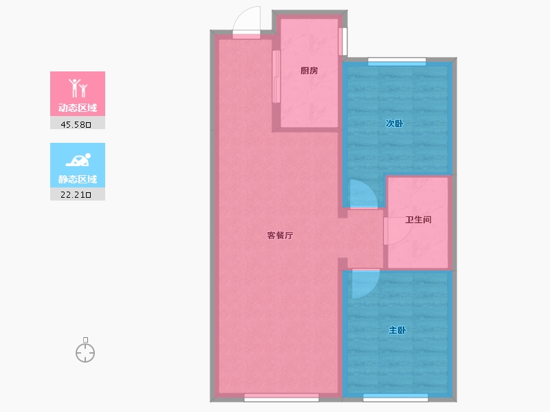 辽宁省-沈阳市-中海望京府建面87m²-60.71-户型库-动静分区