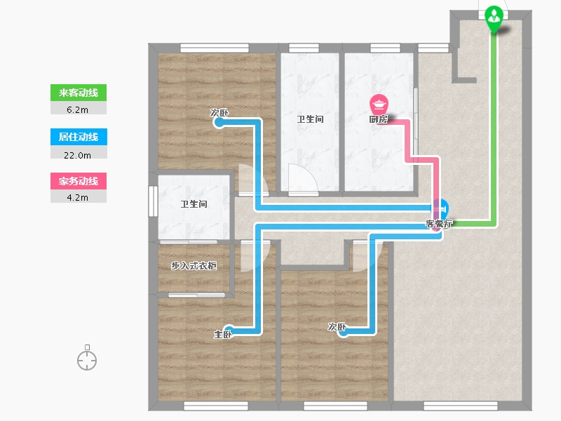 辽宁省-沈阳市-中海望京府建面118m²-85.44-户型库-动静线