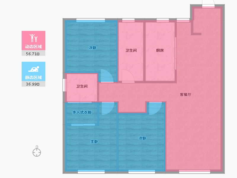 辽宁省-沈阳市-中海望京府建面118m²-85.44-户型库-动静分区