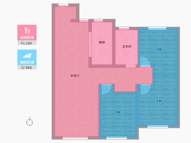 辽宁省-沈阳市-中海望京府建面105m²-74.88-户型库-动静分区