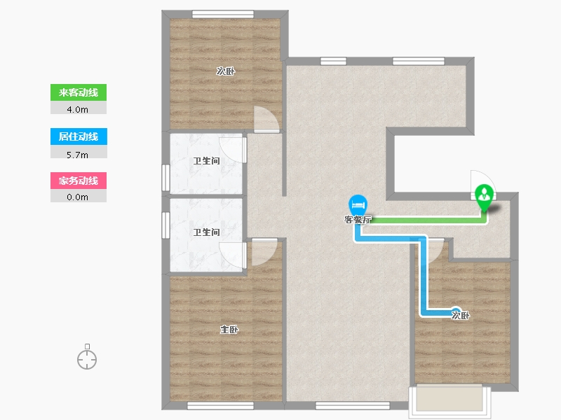 辽宁省-沈阳市-中海望京府建面118m²-95.61-户型库-动静线