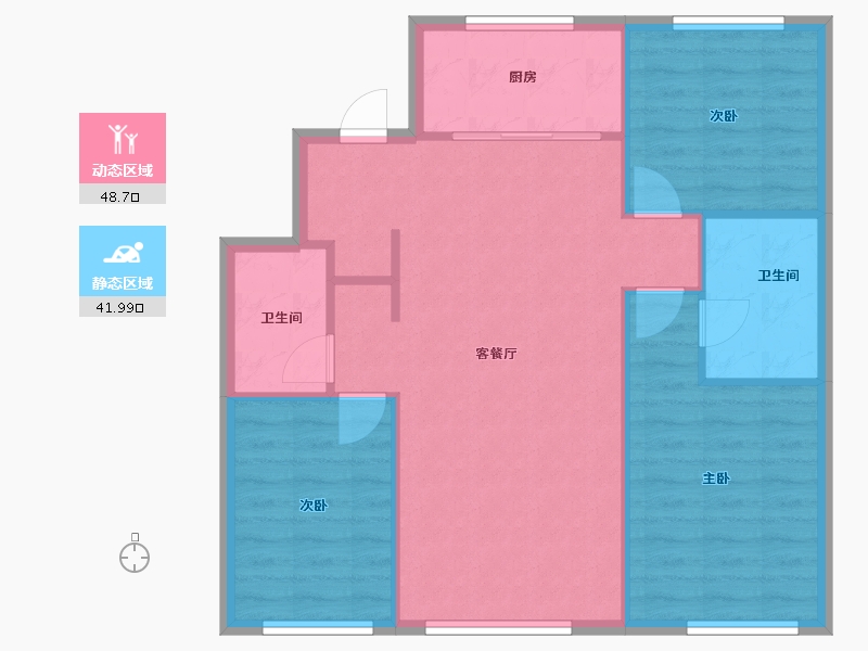 辽宁省-沈阳市-万科北宸之光正良一路15-19号（19号楼）,4栋,正良一路15-13号（13号楼）,正-83.07-户型库-动静分区