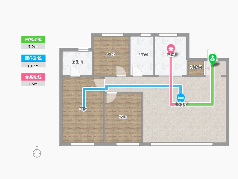 辽宁省-沈阳市-万科北宸之光正良一路15-13号（13号楼）,正良一路15-12号（14号楼）宸光户型建面12-92.54-户型库-动静线