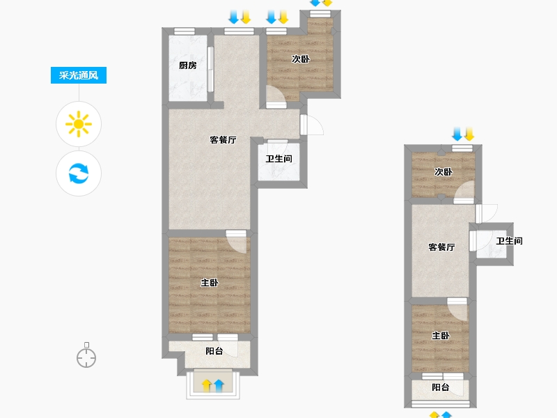 辽宁省-沈阳市-裕湾花园蒲河路5号-5（B5）,蒲河路5号-4（B4）,蒲河路5号-6（B6）,蒲河路5-62.39-户型库-采光通风