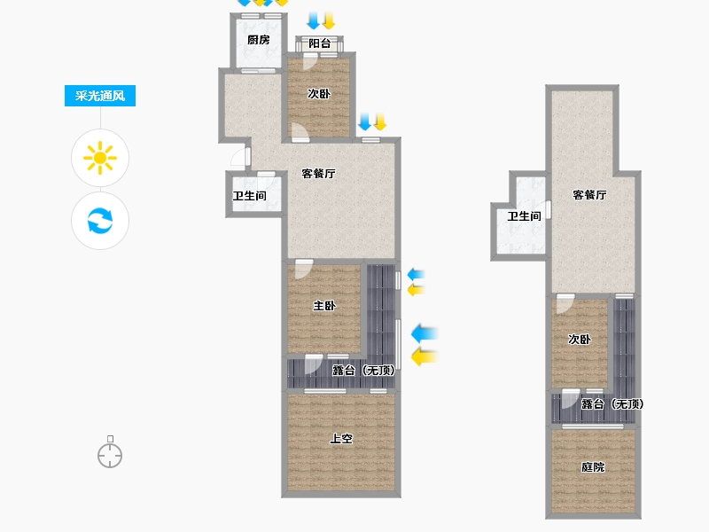 辽宁省-沈阳市-裕湾花园蒲河路5号-5（B5）建面94m²-164.24-户型库-采光通风