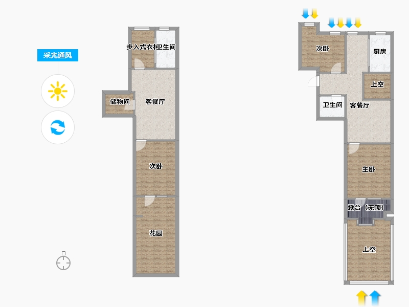 辽宁省-沈阳市-裕湾花园蒲河路5-8号（8栋）,蒲河路5-9号（9栋）A5户型建面90m²-134.93-户型库-采光通风