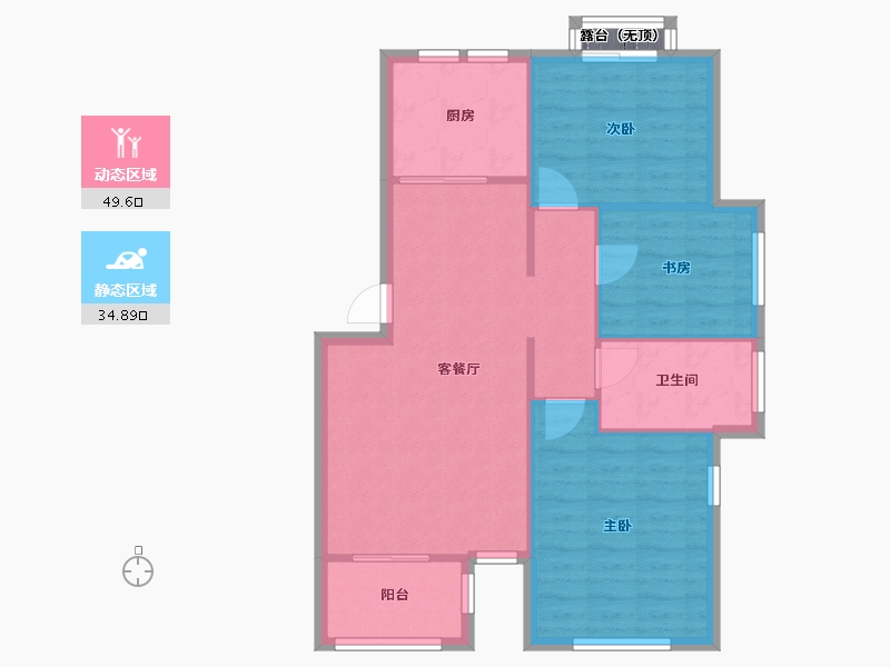 辽宁省-沈阳市-裕湾花园蒲河路5号-5（B5）,蒲河路5号-3（B3）,蒲河路5号-4（B4）,蒲河路5-77.99-户型库-动静分区