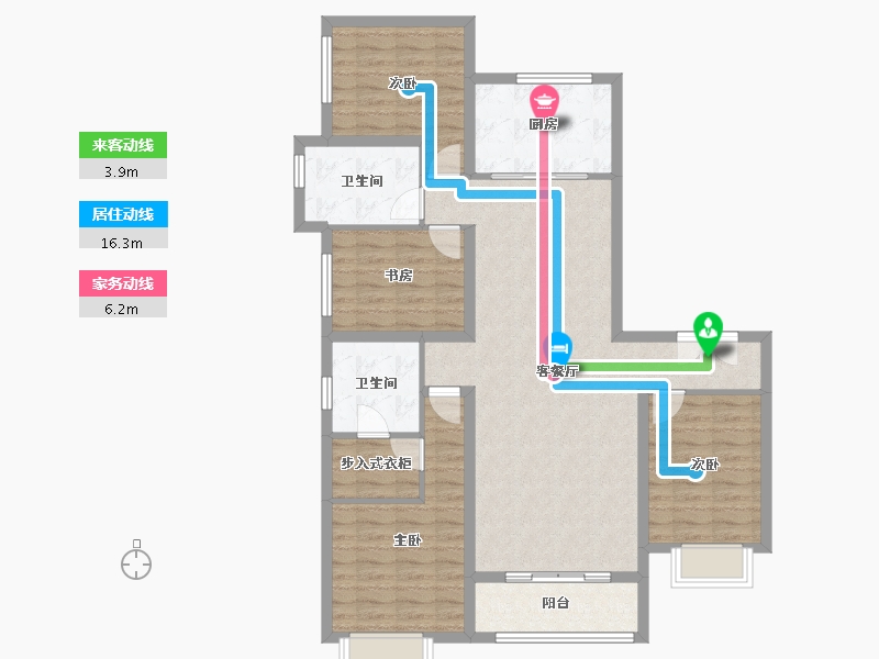 山西省-太原市-富力湾-110.87-户型库-动静线