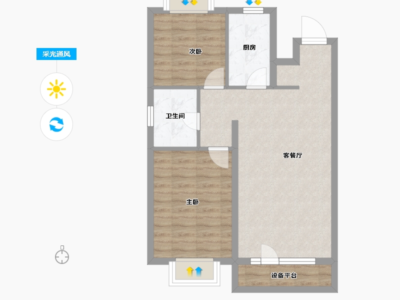 黑龙江省-哈尔滨市-御湖壹号-63.53-户型库-采光通风