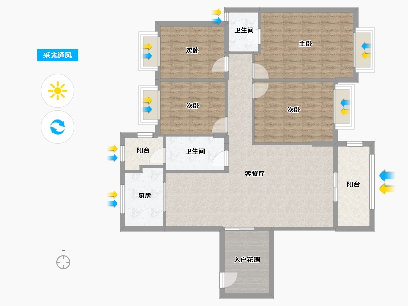 湖南省-衡阳市-博达新桂城-114.00-户型库-采光通风