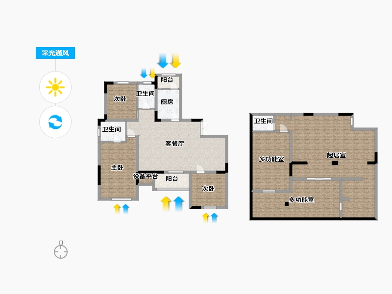 江苏省-苏州市-碧悦湾128m²-216.00-户型库-采光通风