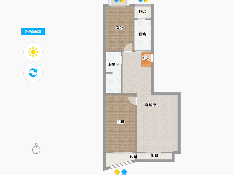 北京-北京市-天天家园-79.04-户型库-采光通风