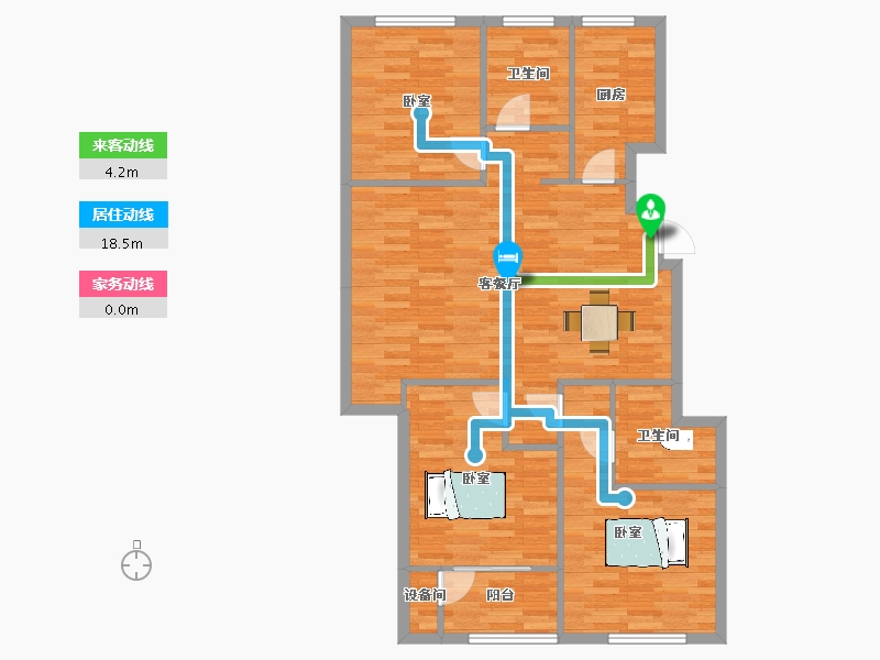 山东省-青岛市-裕东新府23号楼121m²-96.80-户型库-动静线