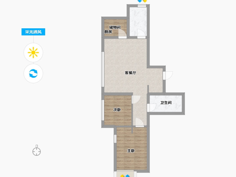 陕西省-西安市-富力开远城悦堂户型84m²-58.13-户型库-采光通风