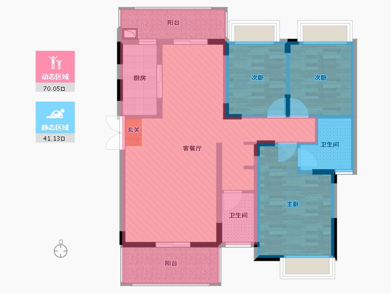 湖南省-怀化市-华天雅苑-97.82-户型库-动静分区