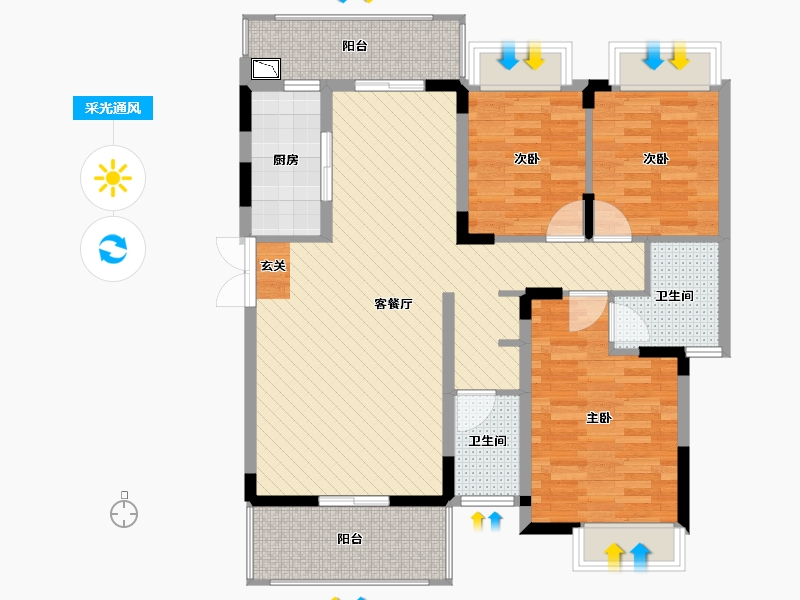 湖南省-怀化市-华天雅苑-97.82-户型库-采光通风