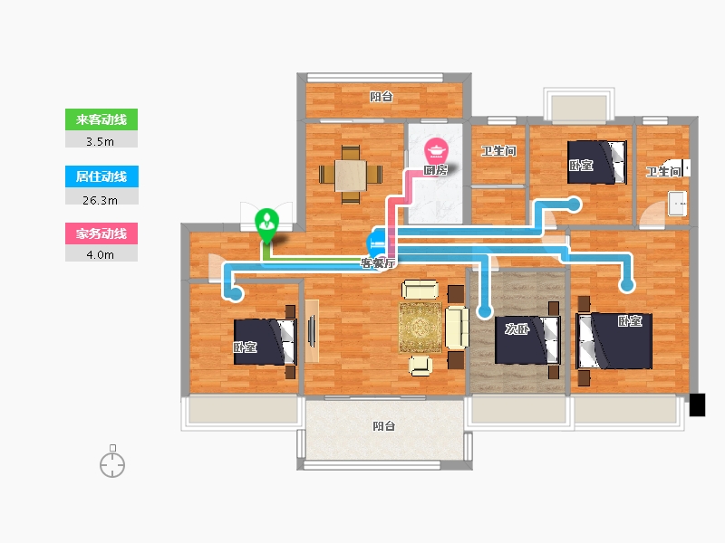 陕西省-西安市-碧桂园香湖湾1号37号楼,38号楼145㎡-111.36-户型库-动静线