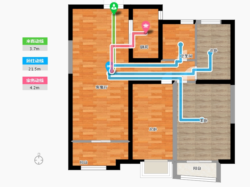 陕西省-西安市-陆港金海岸115㎡-79.06-户型库-动静线