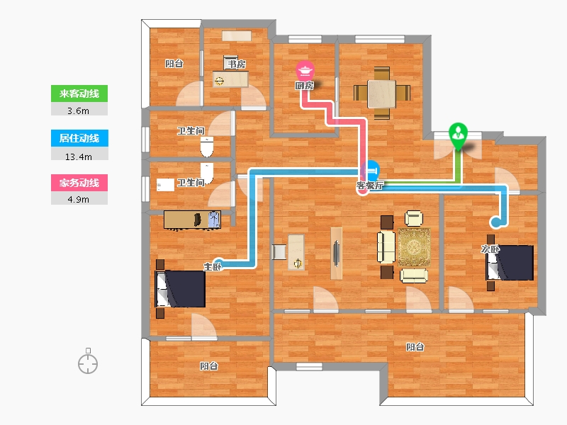 山东省-青岛市-嶺海香澜郡25，27号楼G3140m²-113.50-户型库-动静线