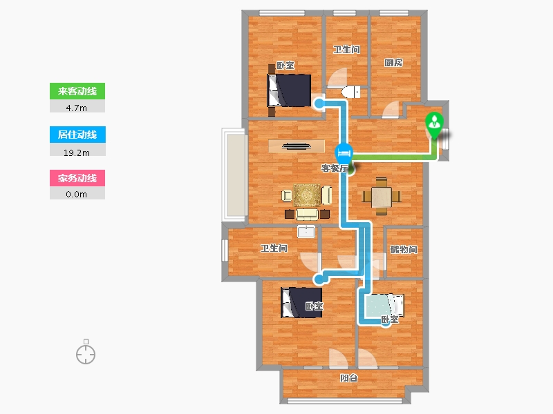 山东省-青岛市-海尔产城创东方文华2，3号楼C1135m²-107.99-户型库-动静线