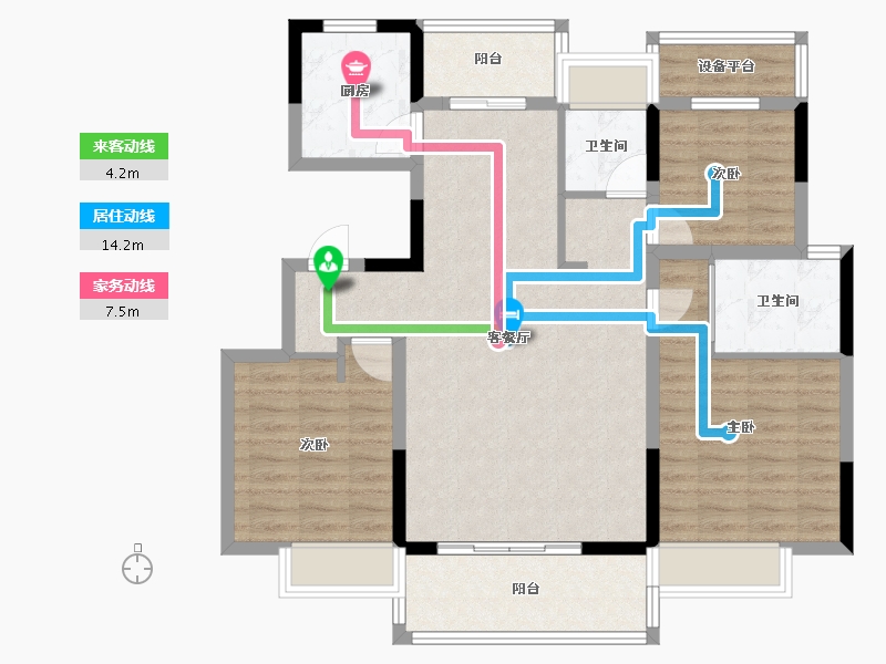 江苏省-南通市-丽景湾Plus-97.00-户型库-动静线