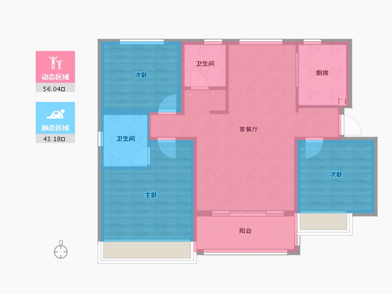 河北省-邯郸市-天伦湾-88.87-户型库-动静分区