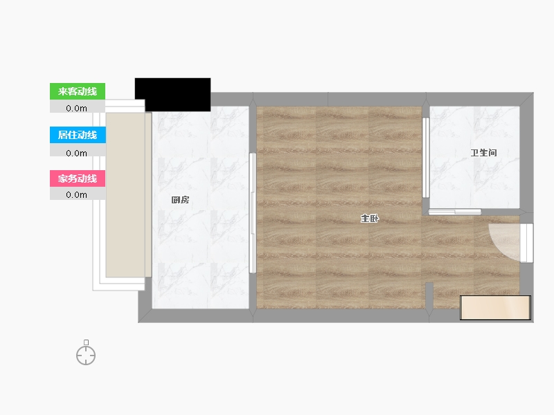 陕西省-西安市-中华世纪城一期综合10号楼A1户型36m²-25.00-户型库-动静线