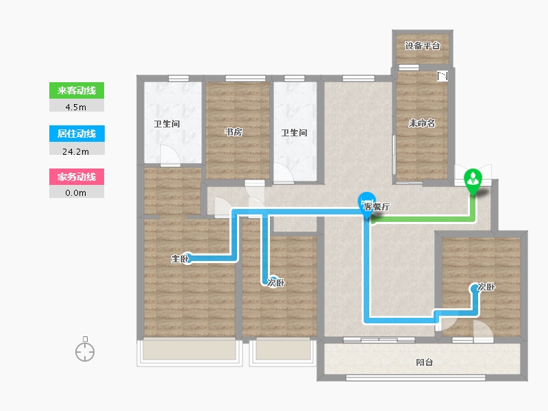 陕西省-西安市-海亮唐宁府12号楼,13号楼153㎡-121.86-户型库-动静线